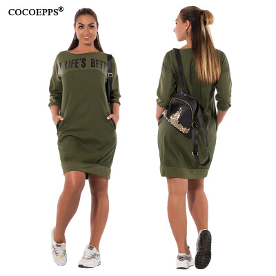 

COCOEPPS Patchwork Women Dress Big Size Casual Women Dress 2017 Plus Size Women Clothing Elegant Office Dress Blue  Vestidos