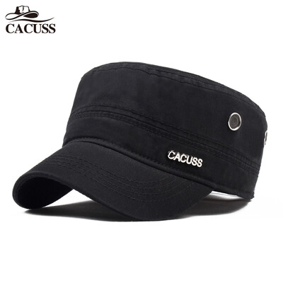 

CACUSS hat men autumn&winter Korean flat top hat men&39s cap Four Seasons sun hat cap P0042 black