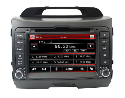 

HD 7"Capacitive touch screen in dash 2din head unit car dvd player gps navigation for kia sportage steering wheel control