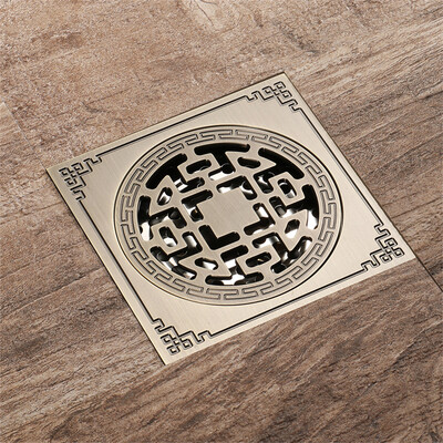 

HIDEEP Bathroom accessories Square round green bronze bathroom floor drain shower drain