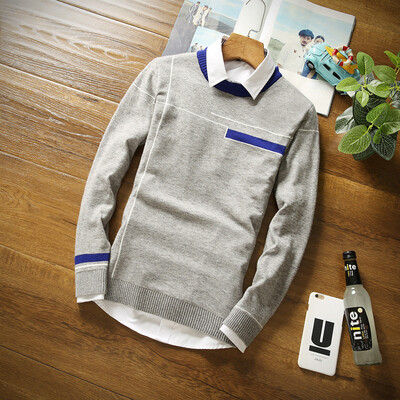 

2017 autumn and winter models men sweater youth sweater casual fight color tide men sweater as gift for men