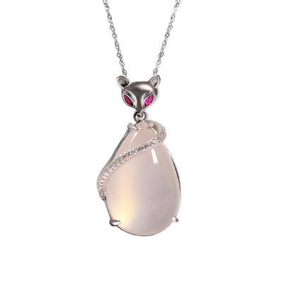 

JingTian jewelry S925 silver inlaid agate stone necklace pendant For women Fashion trends Agate petite