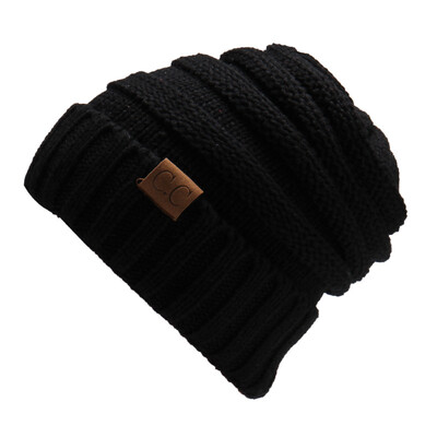 

мужчины женщины зимой трикотажные шерстяную шапку складки досуг Beanies шляпа сплошной цвет Hip-Hop Skullies Beanie