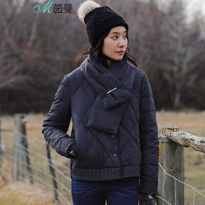 

Yan Man INMAN 2017 winter new net color wild cold&warm short paragraph duck down jacket female 1874122011 treasure blue S