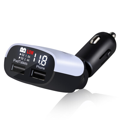 

HSC YC-01 car charger car charger cigarette lighter white dual USB voltage detection LED digital folding car charger intelligent detector