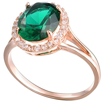 

Yoursfs Emerald Ring Rose Gold Plated Jewelry Rings For Women Wedding for Bridal