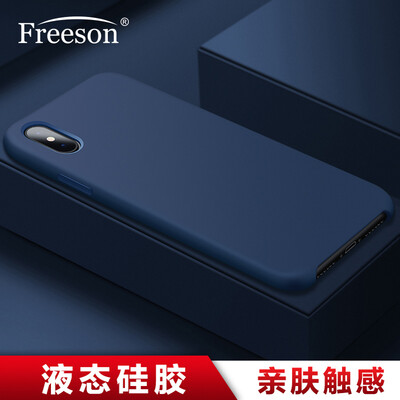 

Freeson Apple iPhoneX 10 Mobile Shell Case Apple X 10 Liquid Silicone Shoulder Case Skin Friendly Touch Blue