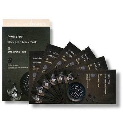 

Innisfree Black Pearl Smoothing Facial Masks 23ml6 pcs