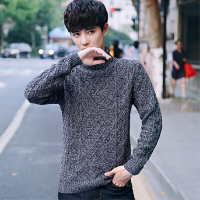 

2017 autumn new men's sweater fashion Korean version of the high-necked diamond-shaped sweater shirt shirt men's sweater