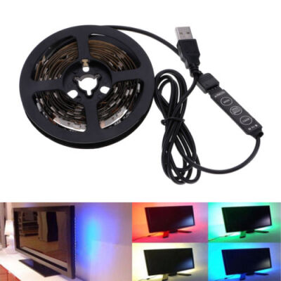 

USB LED газа 5050 RGB свет огонь 1M 2M TV фоновое освещение клейкая лента лампа газа