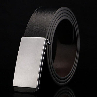 

Smooth buckle belt men leather buckle belt ladies fashion wild Korean belt