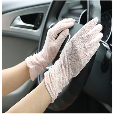 

Sunscreen lace gloves thin section spring and summer riding a short section of anti-skid anti-UV gloves