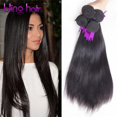 

Bling Hair Peruvian Virgin Hair Straight hair 4 Bundles 7A Grade 100% Unprocessed Human Hair Weave