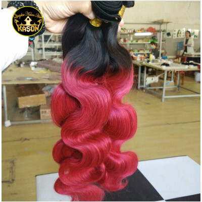 

Brazilian Virgin Hair Body Wave Ombre 1B Red Color Grade 8A 3Pcs/Lot Virgin Human Hair Bundles Soft Shedding Free