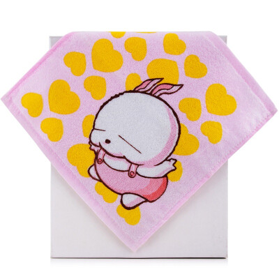 

Sanli cotton swagger cartoon printing multi-purpose kerchief super soft saliva towel wipe sweat towel white yellow heart