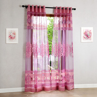 

Purple Burnout Yarn Tulle Curtains Luxury 3D Voile Modern Curtains for Living RoomBedroom Decor Tulle Window Fabric Custom Made