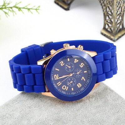 

Unisex Silicone Crystal Lady Jelly Gel Quartz Analog Sports Wristwatch