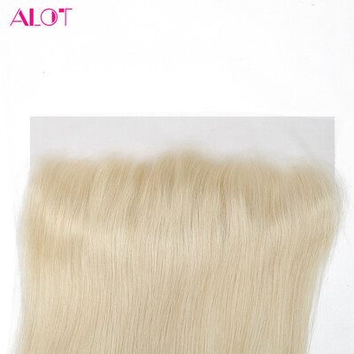

ALOT HAIR 613 Blonde Lace Frontal Peruvian Virgin Hair Straight 13*4 Human Hair Closure With Baby Hair 8-20" Free Shipping