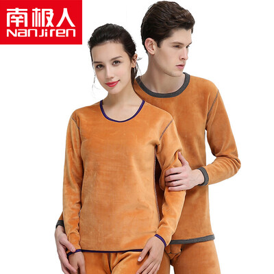 

Antarctic thermal underwear men&women cotton elegant one set thick plus cashmere thermal underwear youth middle-aged underwear suit men&39s gray gray-L