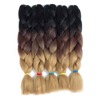 

szc Afro Jumbo Braids Наращивание волос 5-pack 2 Tone & 3 Tone Ombre Вязание крючком для волос с высокой температурой Kanekalon Synthetic