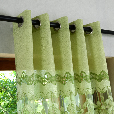 

PinkGreen Flower Burnout Tulle Curtains for Living Room Transparent Bedroom Curtains for Children Kitchen Curtains Drapes