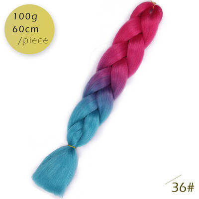 

AISI HAIR 100g/pcs 24inch Kanekalon Jumbo Braids Hair Ombre Two Tone Colored Synthetic Hair for Dolls Crochet Hair