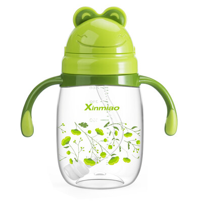 

Xinmiao Xinmiao baby sippy cup children learn drinking cup children training drinking cup with handle baby leak-proof sippy cup 260ml grass green