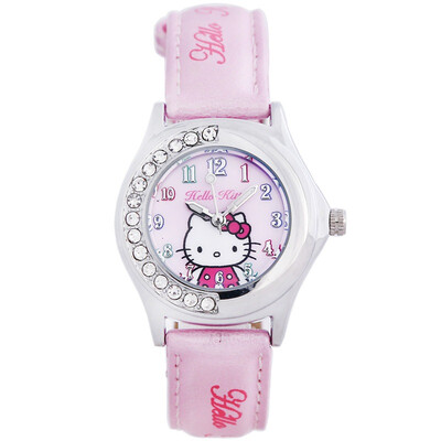 

Hello Kitty (HelloKitty) Подлинная детей мультфильм смотреть Супер Мэн KT ребенка пряжки алмазов набрать Ши Ин смотреть творческие HK244LWWW-S цвета слоновой кости