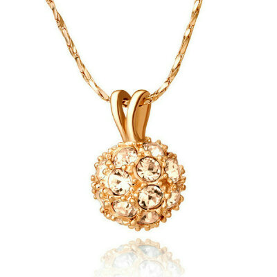 

Yoursfs® 18K Rose Gold Plated Crystal Ball Statement Necklace Use Champagne Austrian Crystal Fashion Necklace