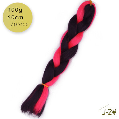 

AISI HAIR 100g/pcs 24inch Kanekalon Jumbo Braids Hair Ombre Two Tone Colored Synthetic Hair for Dolls Crochet Hair