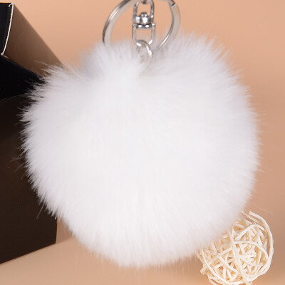 

Antarctic nanJiren car pendant jewelry rex rabbit fur ball car key ring pendant black