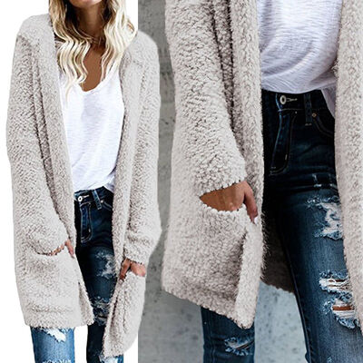 

Womens Long Sleeve Oversized Loose Knitted Sweater Jumper Cardigan Outwear Coat