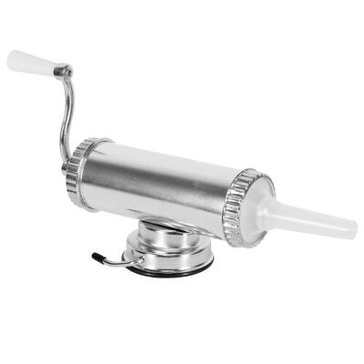 

Homemade Sausage Meat Stuffer With Suction Cup Base&3 Sausage Filling Nozzles Aluminum Manual Sausage Maker