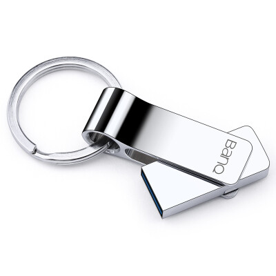 

banq F90 128GB USB3.0 high-speed all-metal large ring flash disk waterproof shock distinguished version of the snow silver