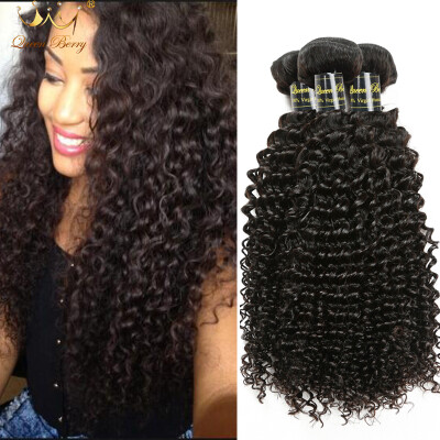 

Hot 8A Kinky Curly 4pcs Queen Berry 100% Unprocessed Human Hair Orignal Human Hair 8-28inch Natural Black Color