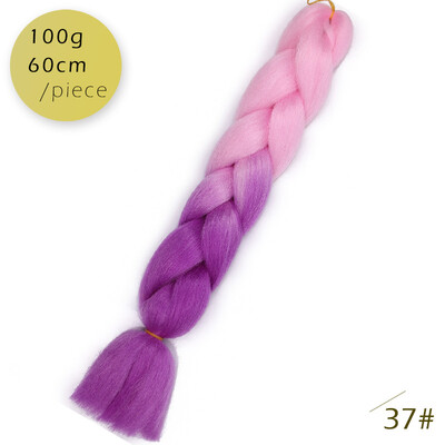 

AISI HAIR 100g/pcs 24inch Kanekalon Jumbo Braids Hair Ombre Two Tone Colored Synthetic Hair for Dolls Crochet Hair