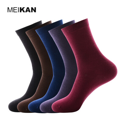 

MEIKAN Colorful Mid-calf Length Sock Cotton Long Sock Men Cheap Sox Box Knee Calcetines Unisex Compress Sock Running 5Pair/lot