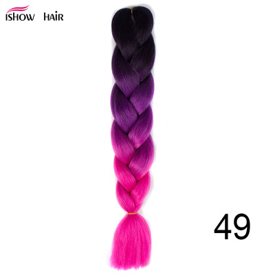 

Silky Strands 24 100g Ombre Synthetic Braiding Hair Extensions For Crochet Braids Kanekalon Jumbo Braids Two Tone Ombre Color 1p