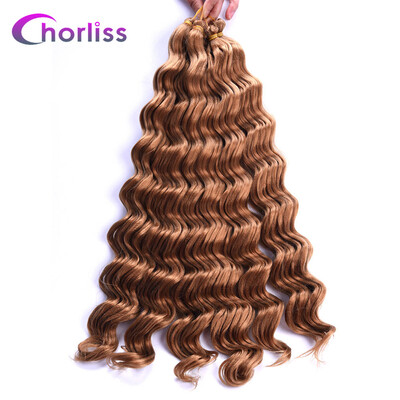 

Chorliss 22" Deep Wave Hair Crochet Braids Black Synthetic Ombre Braiding Hair Extensions 80g/pack