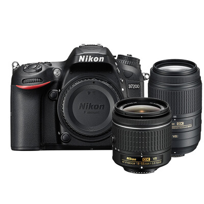 

Никон (Nikon) D7200 зеркальные линзы комплект бис (AF-DX-P 18-55 f3.5-5.6G VR + DX 55-300mm f4.5-5.6G стабилизация стабилизация объектива) Черный