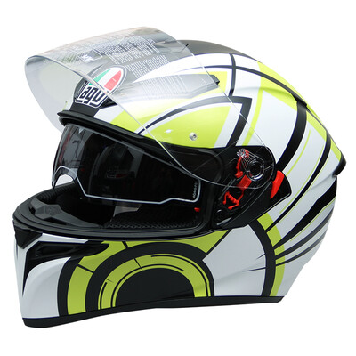 

AGV helmet K3 SV TOP double lens four seasons wide angle ventilation full helmet Italy locomotive racing riding anti-fog running helmet AVIOR MATT WHITELIME