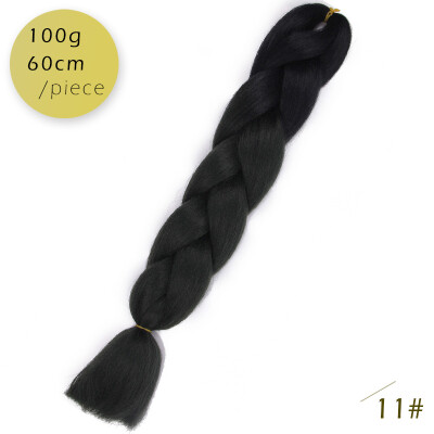 

AISI HAIR 100gpcs 24inch Kanekalon Jumbo Braids Hair Ombre Two Tone Colored Synthetic Hair for Dolls Crochet Hair