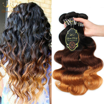 

8A Grade 4Pcs Lot Three Tone Color Body Wave Hair Ombre Peruvian Body Wave Virgin Hair Weave