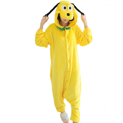 

Women Man Flannel Cartoon Animal Siamese Pajamas Couples Home Clothes -Dog