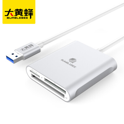 

Шмель BUMBLEBEE USB3.0 высокоскоростной мульти-кардридер зеркальная камера SD кард-ридер SD / TF / CF множественного одновременного чтения и записи букву серебра сплава D-9324