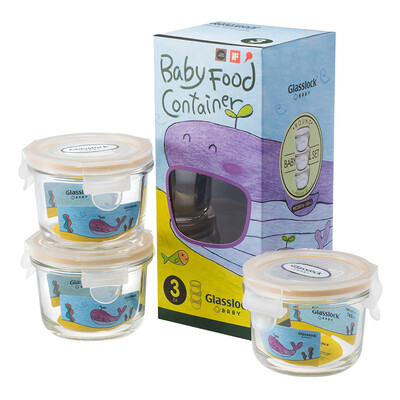 

Glasslockbaby baby food box baby snack storage box newborn glass sealed box fresh bowl set round 165ml3