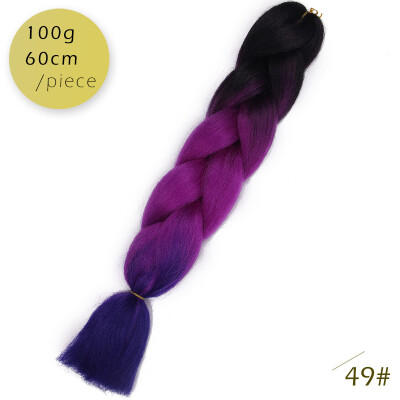 

AISI HAIR 100g/pcs 24inch Kanekalon Jumbo Braids Hair Ombre Two Tone Colored Synthetic Hair for Dolls Crochet Hair