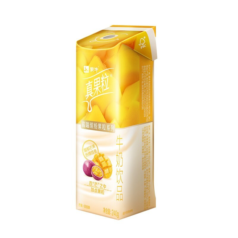 蒙牛真果粒高端牛奶饮品(芒果 百香果)240g*10