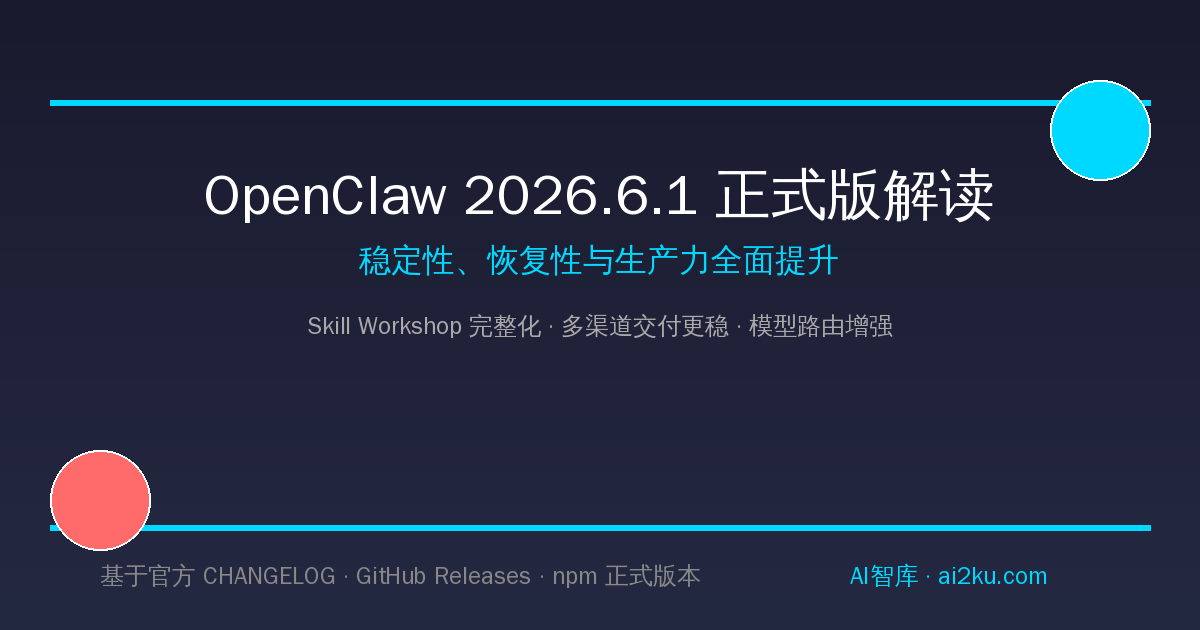 OpenClaw 2026.6.1 正式版解读：稳定性、恢复性与生产力全面提升
