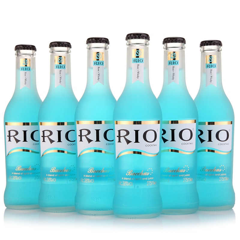 RIO cocktail pre-mixed drink blue rose flavor (whiskey blended) 275ml*6 bottles